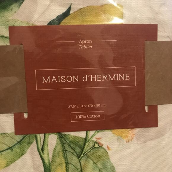 New In Package Maison d'Hermine “Limoncello” Apron 100% Cotton. Lemon Citrus - Picture 2 of 7